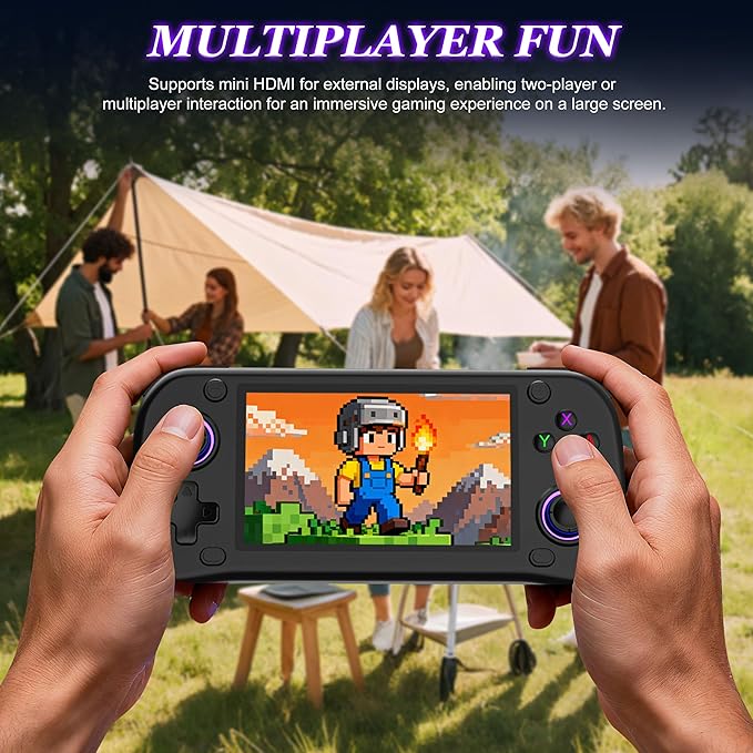 G28 Retro Handheld Game Console - 20,000+ Preloaded Retro Games, 4.3" IPS Screen, 64GB Expandable, Plug and Play Portable Gaming Console with OTG, 2000mAh Battery (Black)