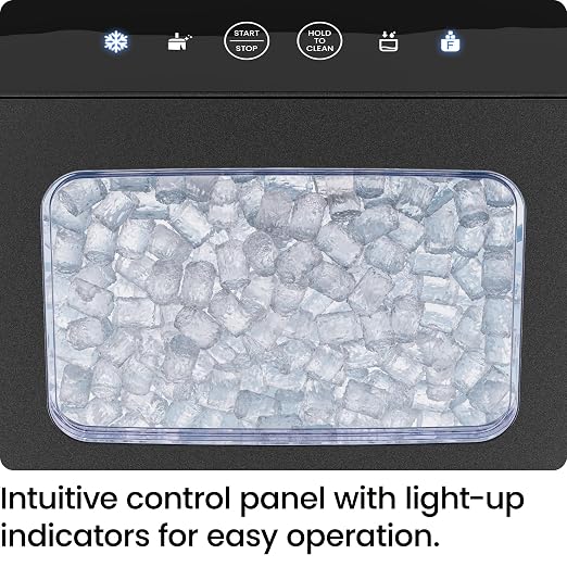Iceman Pebble Ice Machine, Countertop Nugget Ice Maker Produces Chewable Pellet Ice in 20 Minutes, Makes 33lbs/Day, with One-Touch Cleaning Function and Ice Scoop/Basket Included – Stainless Steel