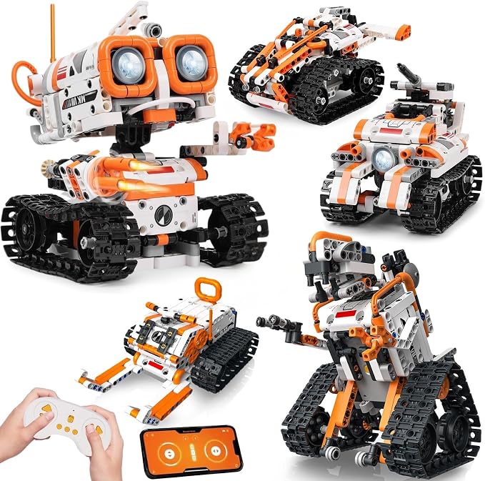Mechanical Lantern Fish & STEM Robotics Kit Bundle - 1598+ Piece Building Sets for Kids 8-14, Deep Sea & 5-in-1 Coding Robots, STEM Toys, Home Decor, Great Gift