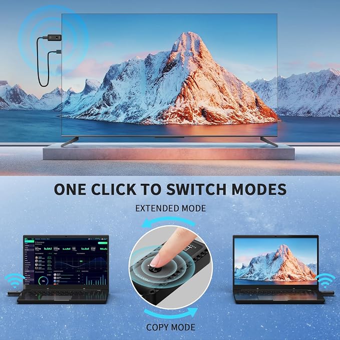 Wireless HDMI Transmitter and Receiver 328ft/100M, Wireless HDMI Extender Kit, Plug & Play, 4K Decode Support 2.4/5G for Streaming Video and Audio to Monitor from Laptop/Pc/Tv Box, Black