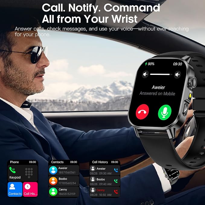 Smart Watch for Men Women, Health Fitness Tracker with 24/7 Heart Rate Blood Oxygen Blood Pressure Sleep Tracking, Bluetooth Calls, 450mAh Battery, IP68 Waterproof Activity Tracker (Blue)