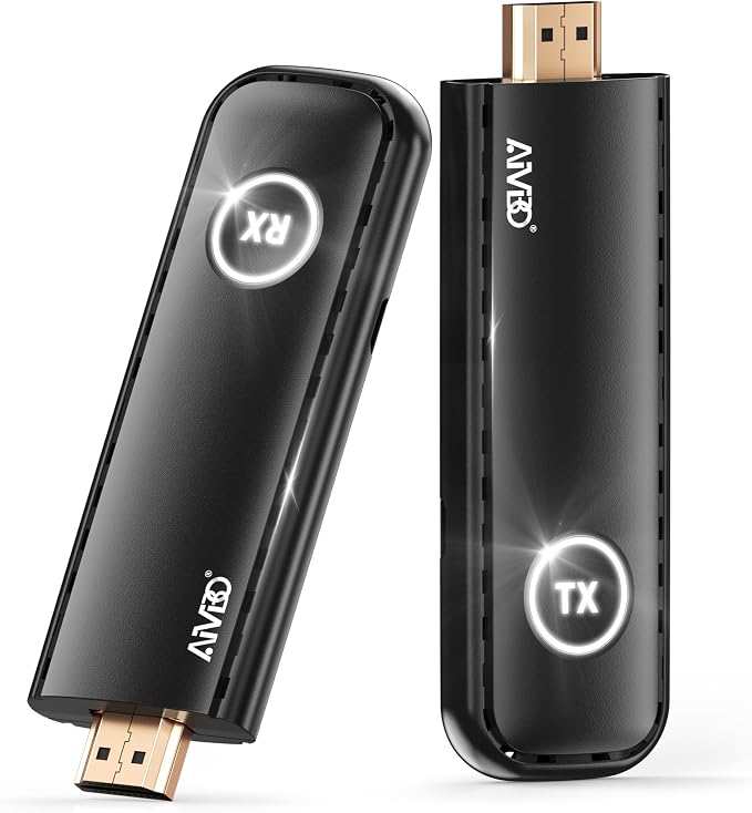 2026 Upgraded Wireless HDMI 4K Transmitter and Receiver 1080P HD, Portable Plug & Play Wireless HDMI Extender Kit for Casting Video Audio from Laptop/TV Box/Camera to Monitor/HDTV/Projector-328ft/100m