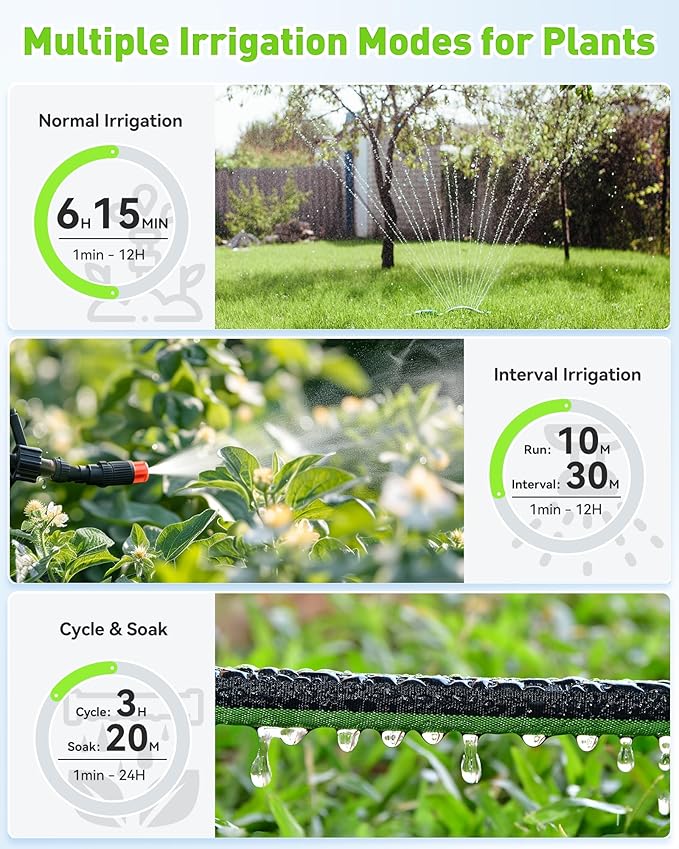 RainPoint WiFi Water Timer for Garden Hose with Brass Inlet, 2-Zone Smart Sprinkler Hose Timer, WiFi Irrigation Controller, Automatic Watering System for Lawns and Yard