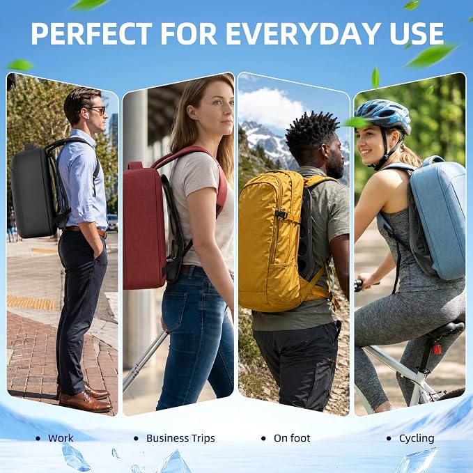 Backpack Cooling System with Active Airflow Spacer, Anti-Sweat Ventilation Frame for Commuting & Business Travel, Ergonomic Sweaty Back Relief Support, Lightweight 0.9 lbs