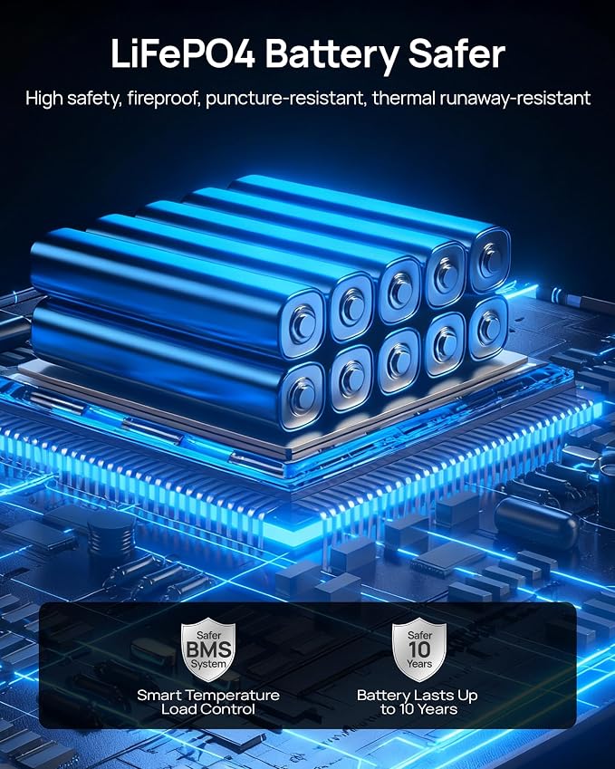 DARAN Portable Power Station, 288Wh LiFePO4 Battery, 350W (600W Peak) Power Bank with AC Outlet, Mini Solar Generator 7-Port Design, 2.1Hrs Fast Charing for Emergency, Hurricane (Solar Optional)