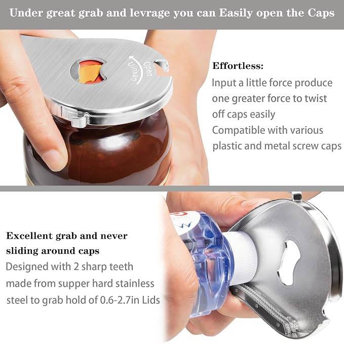 Uinxan Jar Opener for Weak Hand & Seniors with Arthritis,Bottle and Can Opener,Ring Pull Tab Cans,Open Any Lids