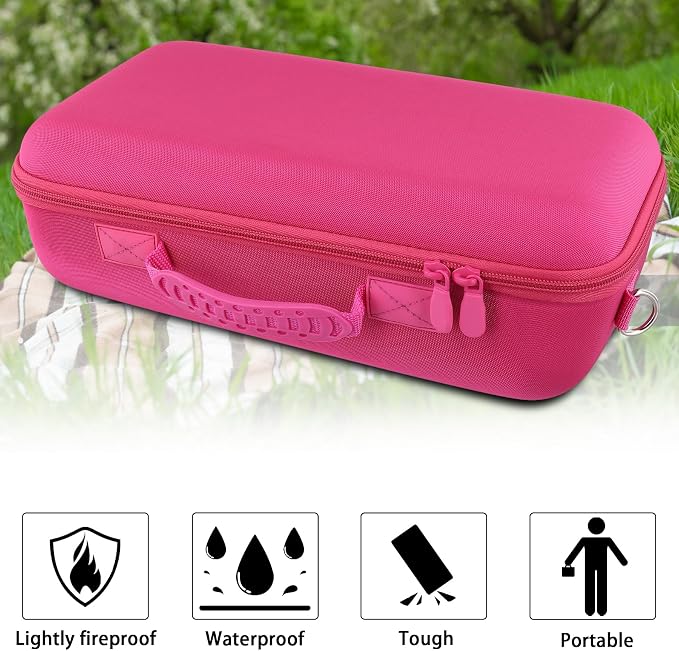 for Bose SoundLink Max Portable Speaker Hard Protective Case, Portable Travel Case Replacement with Shoulder Strap and Handle (Rose Red Case) - co2CREA
