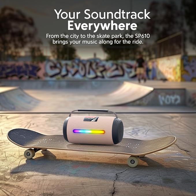 Nautica Urban SP610 True Wireless Outdoor Speaker, Portable IP5 Splash-Proof Bluetooth Speaker, Perfect for Camping, Beach, Backyard & Travel