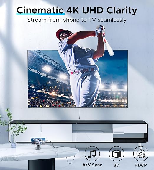 Warrky USB C to HDMI Cable 4K, [10FT / 3M, Braided, High Speed] Thunderbolt 3 to HDMI Adapter Compatible for New iPad, MacBook Pro/Air, iMac, Galaxy S20 S10 S9 S8, Surface, Dell, HP