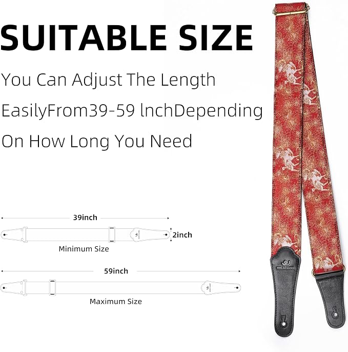 Guitar Strap, embroidery Jacquard Adjustable Guitar Straps for Acoustic/Bass/Electric Guitar, Includes Guitar Pick, Strap Button and Strap Lock, Constellation Gift (Aries)