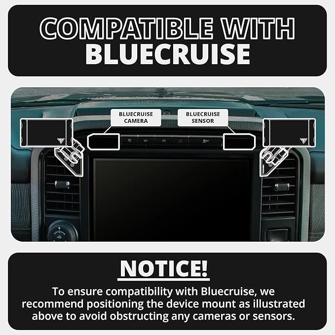 Tackform Link Vent Mount Universal Phone Holder - Compatible with BlueCruise, 2021-2025 Ford F150 & Raptor, 2023-2025 Ford Super Duty | Aluminum | Zero Slip | 3.5" Arm | Orange