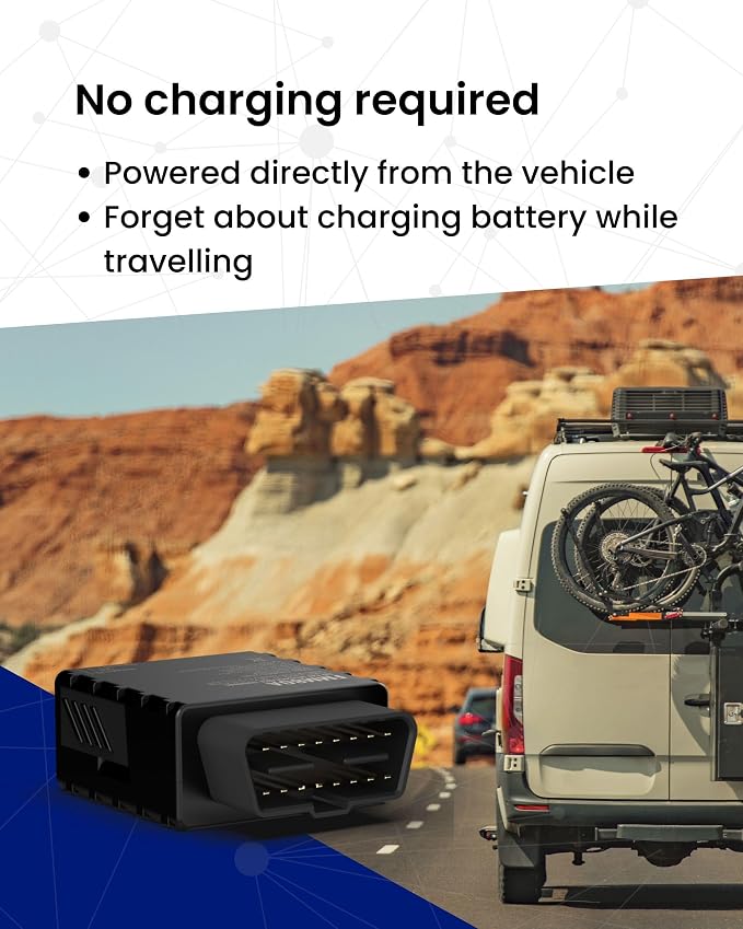 GPS Tracker for Vehicles — 4G LTE Real-Time Car & Truck Tracking Device with SIM Card Included, Plug & Play OBD Installation, Geofence & Speed Alerts, 30-Day Trial Included