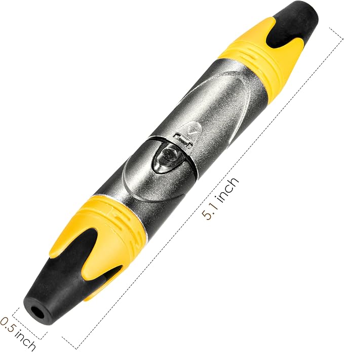 MFL. 3-Pin XLR Cable Connector Male and Female with Nickel Housing and Silver Contacts Mic Cable Plug Connector Audio Socket, Yellow, 10 Pairs