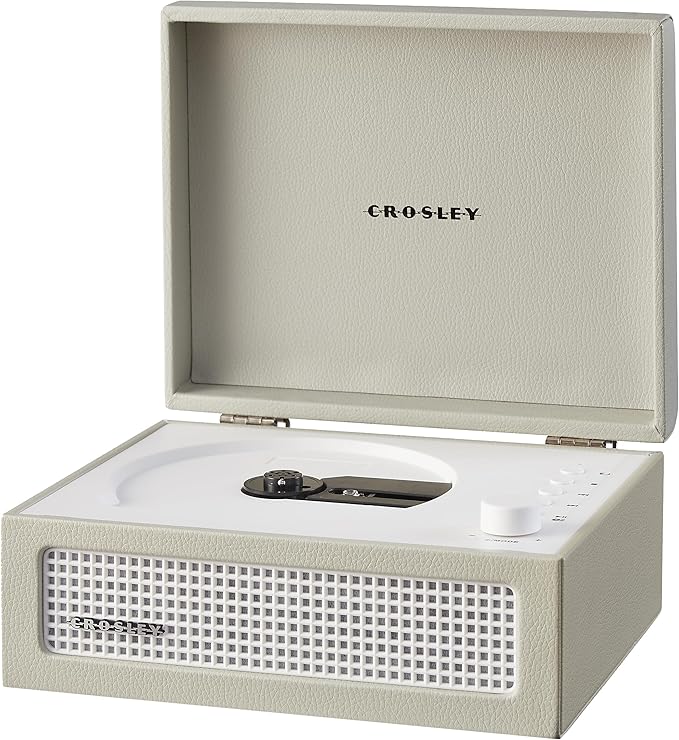 Crosley CR3517A-DU Voyager Retro Portable CD Player with Stereo Bluetooth Speakers and FM Radio, Dune