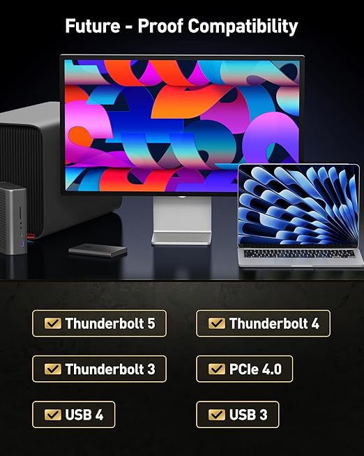 Maxonar 80Gbps Thunderbolt 5 Cable 3FT [Desktop-First], 240W PD 3.1 Fast Charging, 120Gbps Bandwidth for 16K/8K Video Editors & 3D Rendering Compatible with MacBook Pro, Studio Display, eGPU, Docks