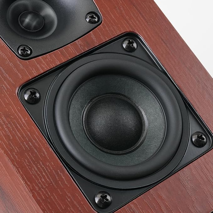 RIOWOIS Powered Bluetooth Bookshelf Speakers, 40W Record Player Speakers with 2.75 Inch Woofer, Stereo Speakers with Optical/AUX/TV-ARC Connection for Turntable, No Receiver or Amplifier Required.