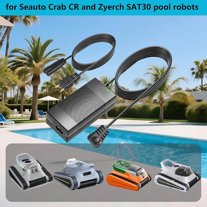 26V Charger, for 21.6V Batteries Suitable Compatible with Seauto Crab CR and Zyerch SAT30 Robotic Pool Cleaner Battery Charging Power Adapter Cables