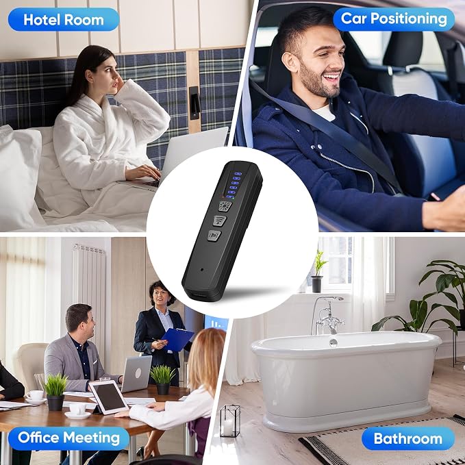 AI Hidden Camera Detector, Anti-Spy Camera Finder RF Signal & WiFi Scanner Hidden Devices Detector for GPS Trackers, 4 Modes for Hotel, Bathroom, Office, Car Travel Security (Black)