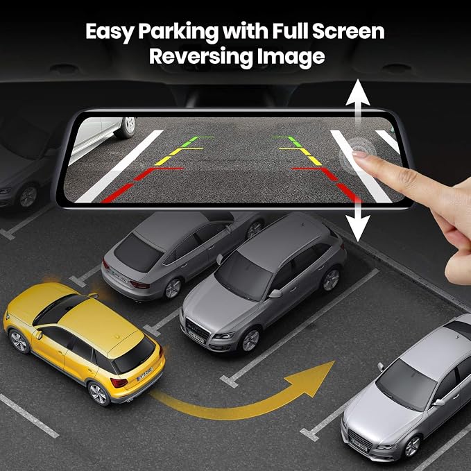 AUTO-VOX V5PRO 1080P 9.35'' OEM Rear View Mirror Camera, Full Laminated Ultrathin Touch Screen Mirror Dash Cam Front and Rear with No Glare, Super Night Vision Car Backup Camera Mirror