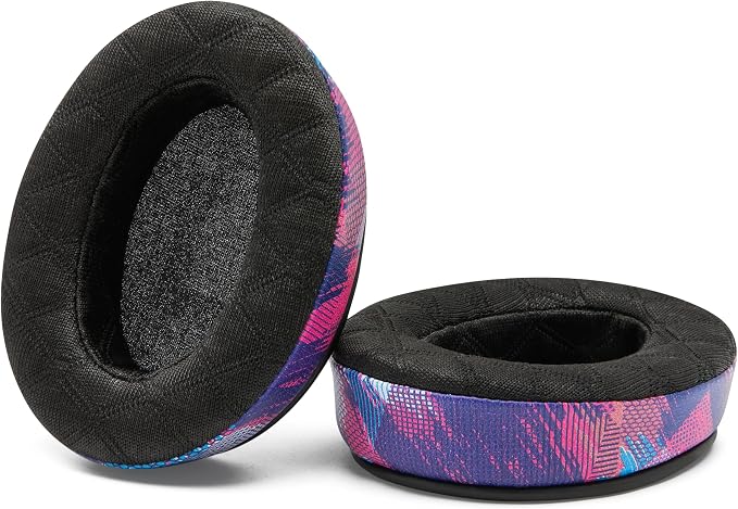 WC Freeze V2 Cloud - Angled Cooling Gel Earpads Compatible with HyperX Cloud Series by Wicked Cushions | Angled Pads for Extreme Comfort, New Freeze V2 Cooling Fabric, Extra Thick | Speed Racer