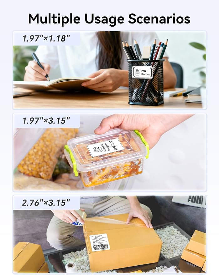 Phomemo M250 Label Maker Machine with 3 Roll Labels, 3 Inch Bluetooth Thermal Label Printer, Upgrade Portable Barcode & Address Label Maker for Business, Home, School, Logo Label, with 1.57'' x 1.18''