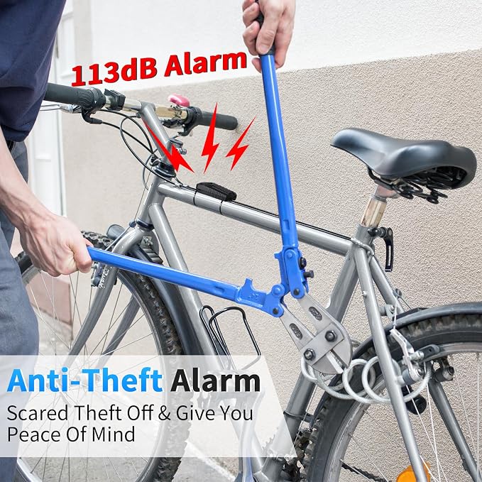 WSDCAM Bike Alarm with Remote 2 Pack, 113dB Wireless Anti-Theft Vibration Alarm Door Alarm Motorcycle Bicycle Vehicle Security Alarm System