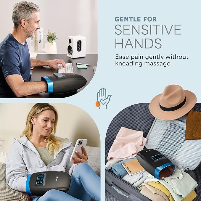 LifePro Legra Hand Massager with Heat and Compression - Finger, Wrist, and Palm Massager with Multi Massage Modes - Pressure Point Therapy for Sensitive Hands, Relaxation, and Comfort