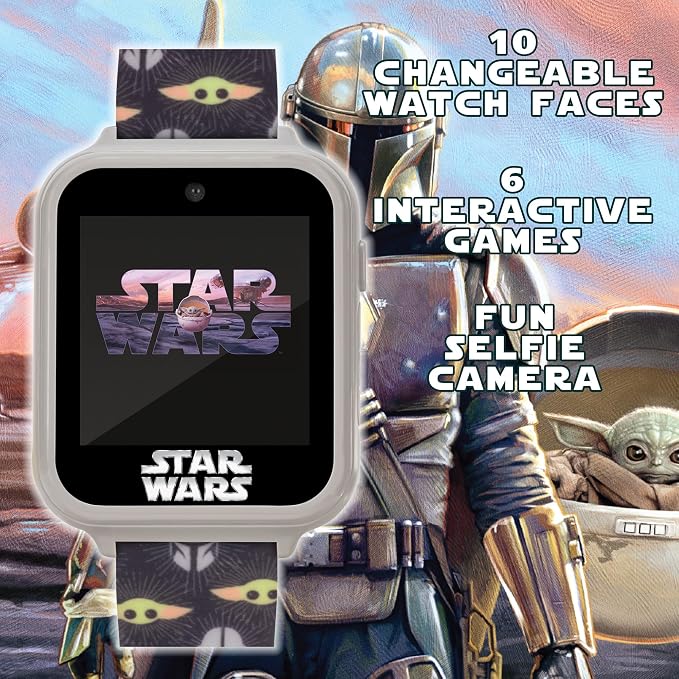 Star Wars Kids Interactive Smartwatch with 10 Watch Faces, Camera, Games, Alarm & Step Counter, Officially Licensed, Fits Wrists 5.5'' to 8''