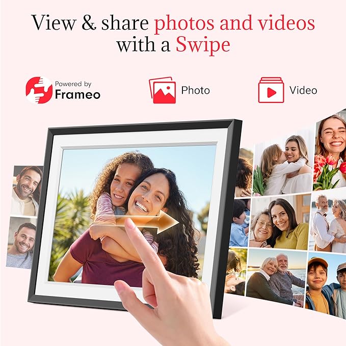 Frameo Digital Picture Frame – 10.1 Inch Smart Wi-Fi Photo Frame with Easy App Connection, for Women, Mom, Grandma, Wife, Girlfriend, Wedding Gift, Share Memories Instantly via Free App