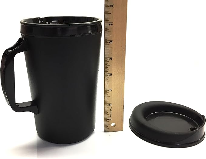 Thermoserv 34oz Travel Mug Classic Gas Station Mug (Black/Red 2 Pack)