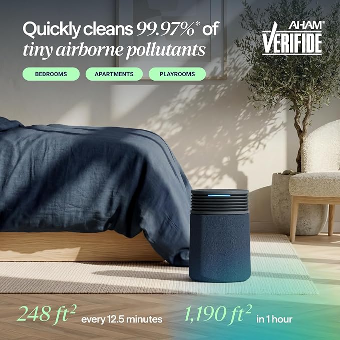 BLUEAIR x New York Knicks Champions Edition Blue Signature Small Smart Air Purifier, Home & Office, Air Cleaner for Pets, Allergies, Dust & Smoke, Cleans 1,190 Sq Ft Per Hour, Quiet HEPA Air Purifier