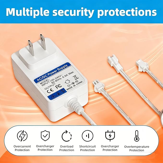 MSMJFSA 12.6V 1A Charger for Acmeda MTDCB Rollase Blinds Motor | Charging cord for Rollase 12VDC lithium-ion battery motorized roller blinds and shades; check MTDCB model before use.