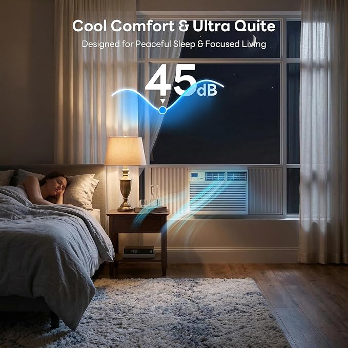 ZAFRO 8000BTU Window Air Conditioners with Remote Cool Up to 350 Sq Ft,Quiet Operation Window AC Unit with 4 Cool&Fan Speeds,6-in-1 Modes,Energy Saving,Easy to Use for Small Room,White