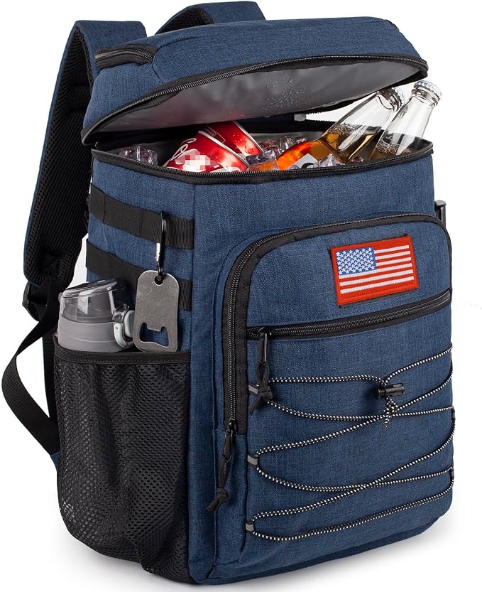25L Backpack Cooler Keep All Drink Cold for Long Periods of Time Cooler Backpack Insulated Waterproof Portable High Durability Small Cooler Backpack with Compartment for Hiking Camping Beach