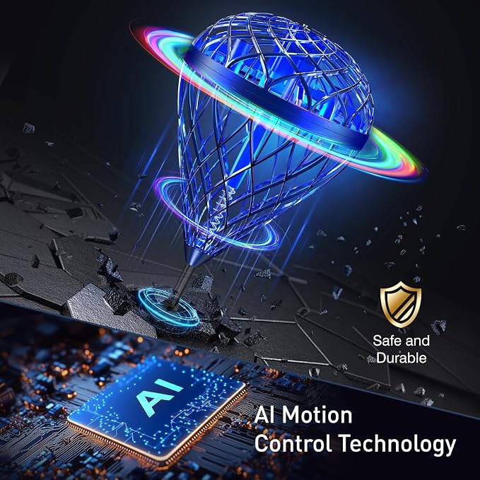 AMERFIST The Latest Cool and Magical Flying Toy, Combining AI Motion Control Technology with Contact Sensing System, Make it Become Bounce & Flip & Flight Toys, Fully unleashing Your Creativity.