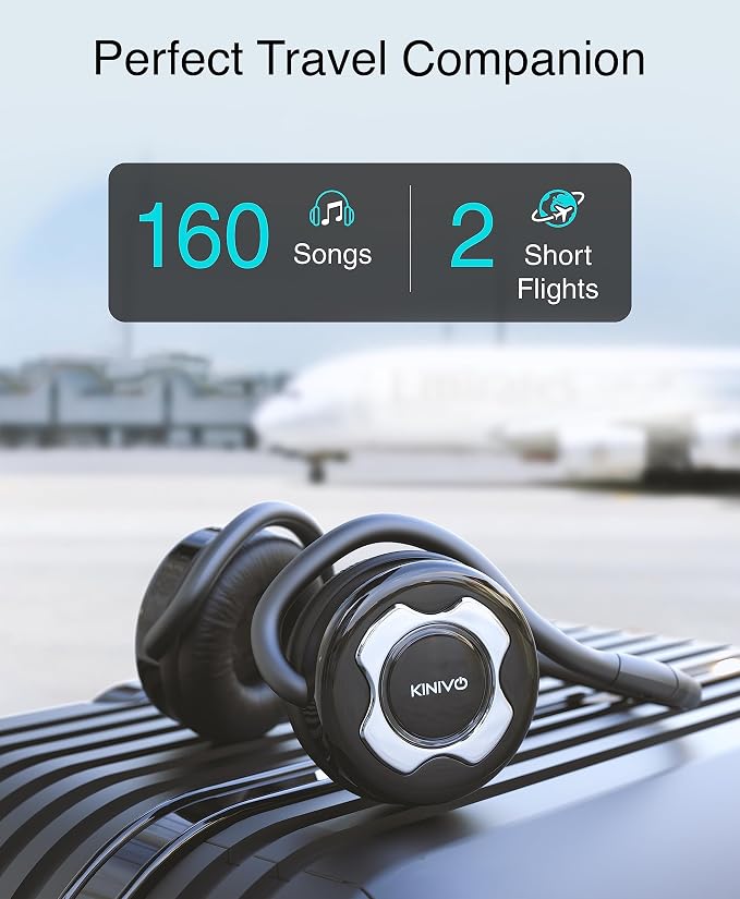 Kinivo BTH220 Bluetooth Headphones (Black, On-Ear, Wireless Music, Hands-Free Calling, Built-in Mic, Foldable, Memory Form Earpads, Travel Bag)