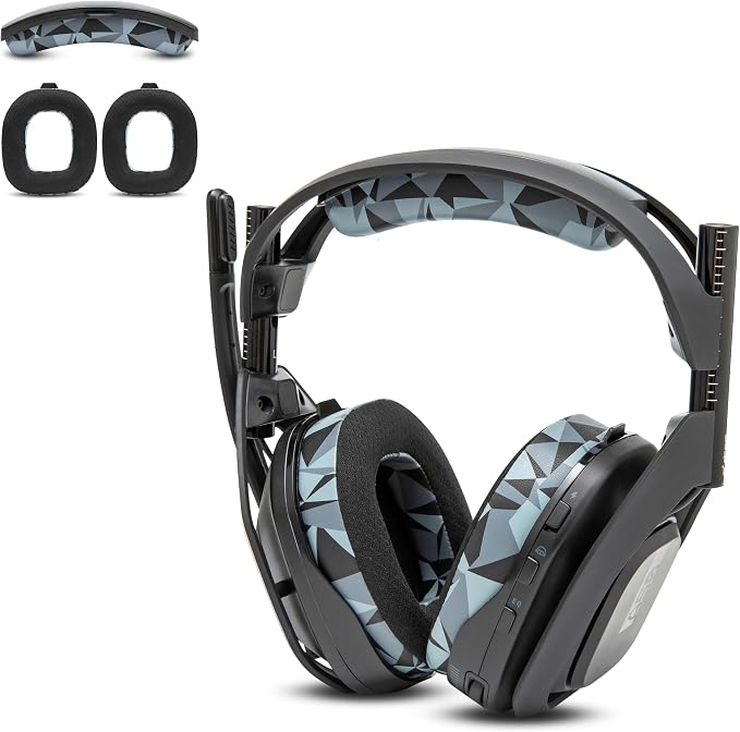 WC Mod Kit A50 - Cooling Gel Earpads + Headband Replacement for Astro A50 Gen 4, Gen 5 & A50X by Wicked Cushions | Enhanced Comfort, Cooling & Durability | Geo Grey