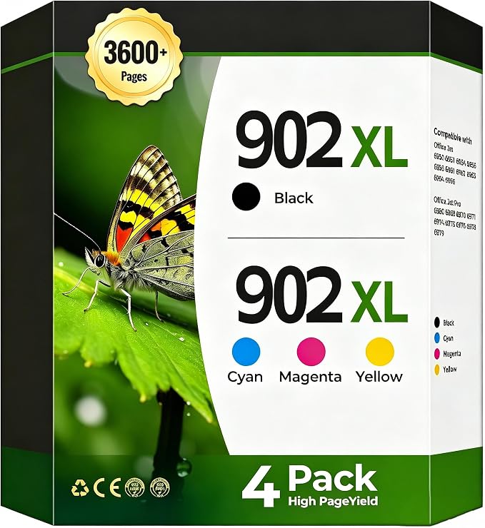 902 902XL Ink Cartridges Compatible for Officejet Pro 6978 Ink Replacement for HP 902 XL HP902 Combo Pack with Office Jet Pro 6978 6968 6963 6964 6962 6950 6954 6951 6960 6975 6956 6961 Printer