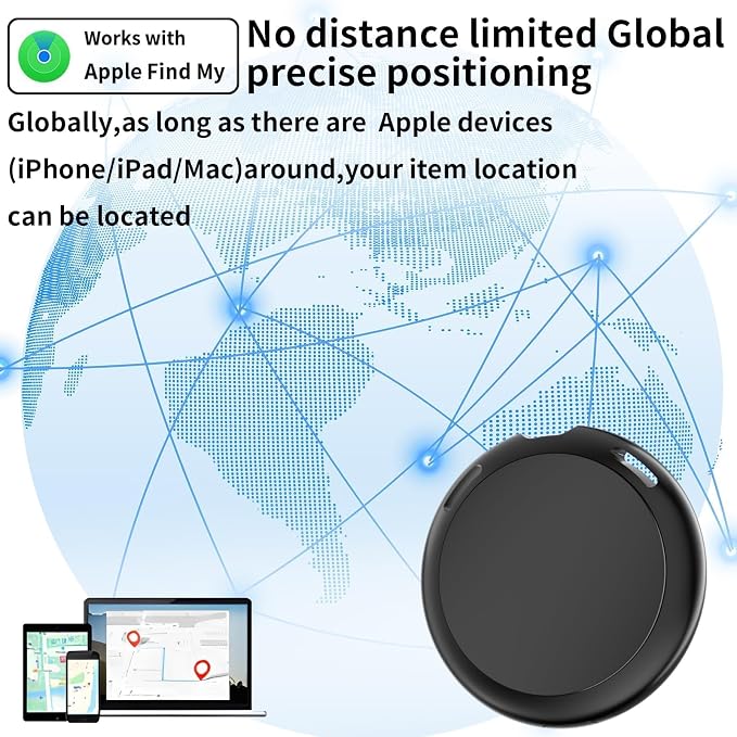 2 Pack GPS Tracker for Vehicles Work with Find My (iOS Only) Real Time Mini Car tracker Item Finder Global Coverage Tracking Devices for Cars Hidden No Monthly Fee or Subscription No SIM Card Required