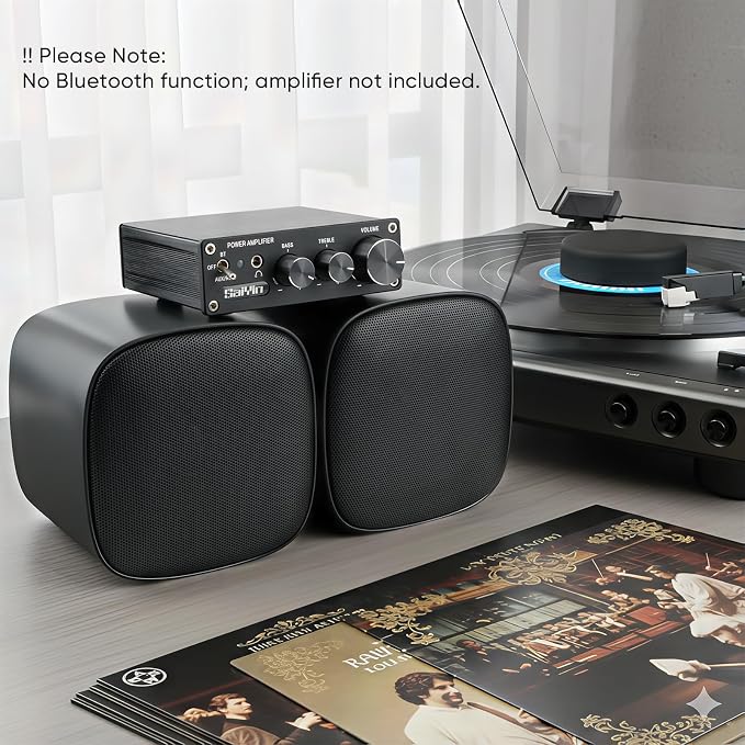 Saiyin Passive Bookshelf Speakers for Home Theater Surround Sound System, Stereo Speaker with Waterproof and Wall-mounting Kit, Needs Amplifier or Receiver to Operate, One Pair