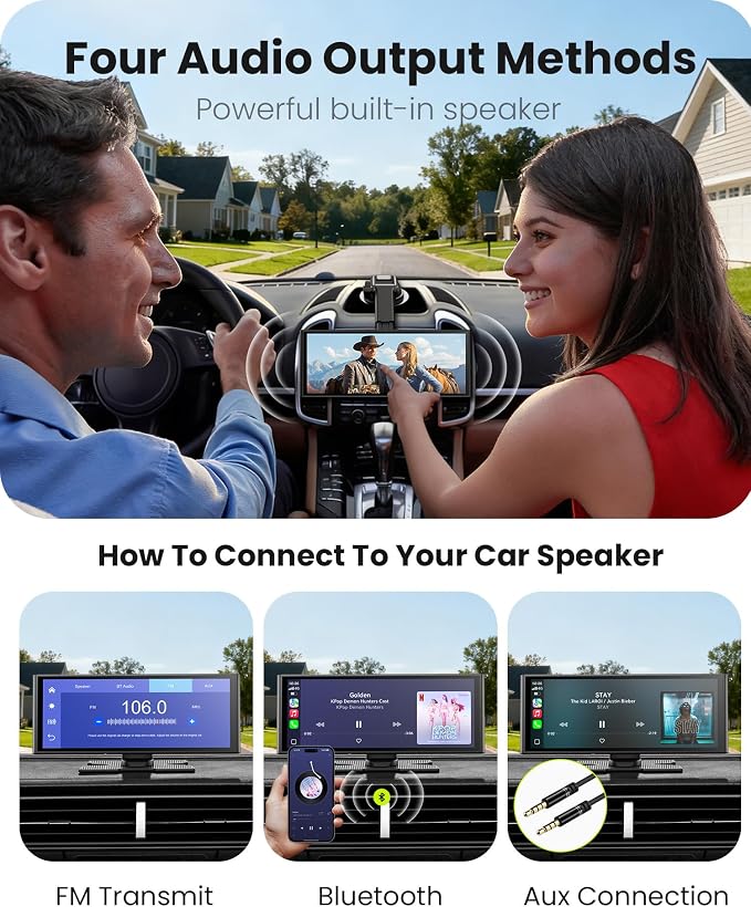9.26" Wireless Car Play Screen for Apple CarPlay & Android Auto, Portable Car Tablet with Backup Camera, Mirror Link, OTA Updates, Bluetooth 5.2, GPS Navigation, Plug & Play