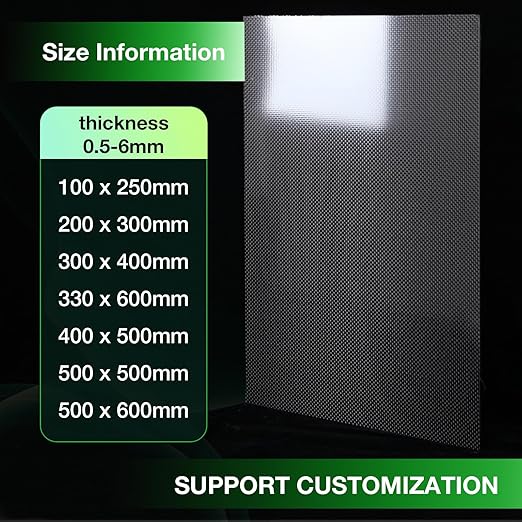 400x500x6mm 100% 3K Carbon Fiber Sheet, Glossy Plain Weave Carbon Fiber Panel, Real Carbon Fiber Board for DIY, Car Models, RC Drones, Wallets, Repair Projects