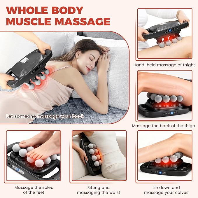 16 Head Massage Deep Tissue Massager Gun 2600mAh Massage Gun Deep Tissue with Type-C Fast Charging 3 Massage Modes & 30 Intensities Suitable for Muscle Soreness in The Waist, Shoulders,Neck After Work