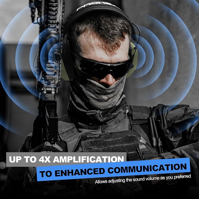 PROHEAR Ear Protection Safety Earmuffs for Shooting Noise Reduction Slim Hearing Protector