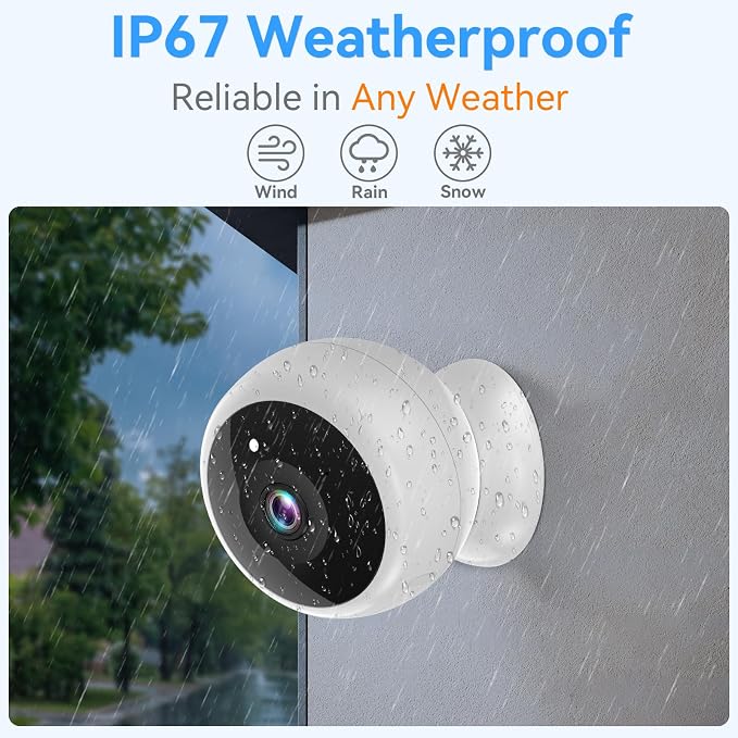 Thybro Magnetic Security Camera 2Pack: No Drill Install 1Min 12KG Pull for Iron Door Refrigerator - Connect Wi-Fi 10S No Lag Indoor Wireless