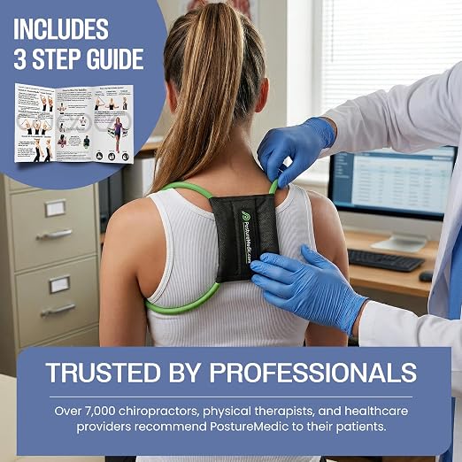 PostureMedic Original Strength Dynamic Posture Corrector for Men & Women – Active Resistance Training System for Back, Neck & Shoulder Pain Relief – Strengthen Muscles & Improve Alignment - Medium (Green)