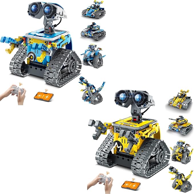 Mibido 5in1 Remote & App-Controlled Robot Dinosaur Building Kit, Educational STEM Projects Coding Set Christmas Birthday Creative Gifts for Kids Aged 6 7 8 9 10 11 12+
