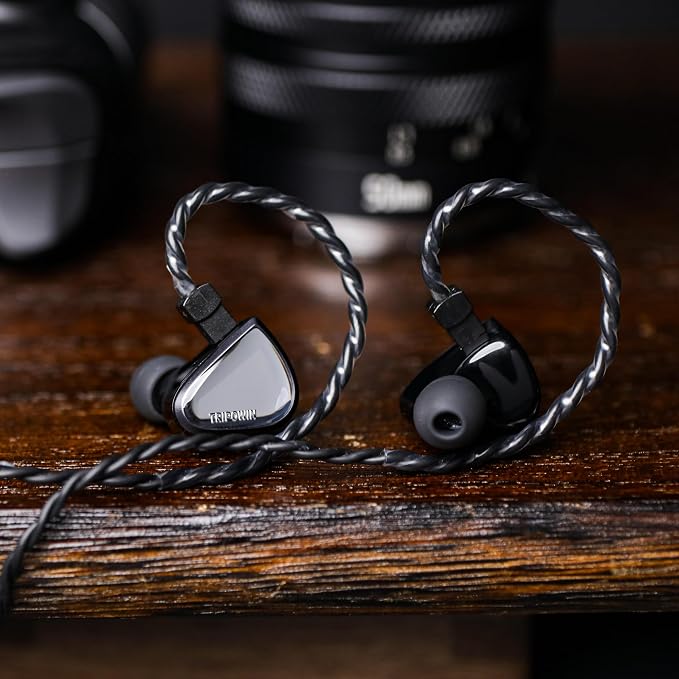 Linsoul Tripowin x 0DiBi: Vivace in Ear Monitor, 10mm Titanium Diaphragm Dynamic Driver IEM, HiFi Wired Earbuds Earphone, Gaming Earbuds with 2Pin Detachable Cable for Musicians Audio Enthusiasts