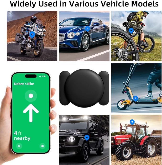 GPS Tracker for Vehicles, 1PCS Real Time Tracking, Tracker Device for Vehicles, Work with Find My (iOS Only), MINI Magnetic Car Tracker Device Hidden, No Monthly Fee, Super Magnetic, Black