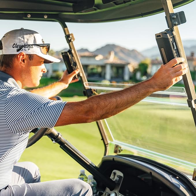ROKFORM G-ROK Pro, Premium Sound with Bass, Portable Bluetooth Golf Speaker, 24 Hour Battery, Magnetic Hold with 49lb Pull Force, IPX7 Waterproof, LED Display, Unlimited Pairing, Can Charge Phone